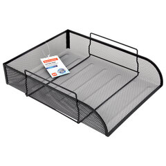 Лоток горизонтальный металлический для бумаг BRAUBERG &laquo;Germanium&raquo;, А4 (260&times;337&times;77 мм), черный, 231954