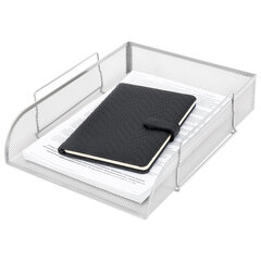 Лоток горизонтальный металлический для бумаг BRAUBERG &laquo;Germanium&raquo;, А4 (260&times;337&times;77 мм), серебристый, 231955