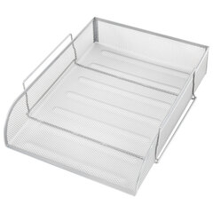 Лоток горизонтальный металлический для бумаг BRAUBERG &laquo;Germanium&raquo;, А4 (260&times;337&times;77 мм), серебристый, 231955