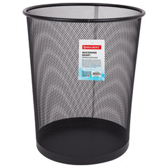 Корзина для бумаг БОЛЬШАЯ, 20 л, металлическая, черная, BRAUBERG &laquo;Germanium&raquo;, 231956