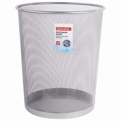 Корзина для бумаг, БОЛЬШАЯ, 20 л, металлическая, серебристая, BRAUBERG &laquo;Germanium&raquo;, 231957
