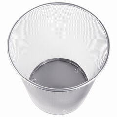 Корзина для бумаг, БОЛЬШАЯ, 20 л, металлическая, серебристая, BRAUBERG &laquo;Germanium&raquo;, 231957