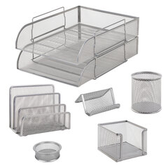 Настольный набор из металла BRAUBERG &laquo;Germanium&raquo;, 7 предметов, серебристый, 231963