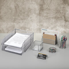 Настольный набор из металла BRAUBERG &laquo;Germanium&raquo;, 7 предметов, серебристый, 231963