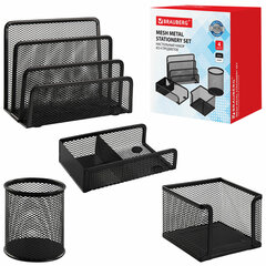 Настольный набор из металла BRAUBERG &laquo;Germanium&raquo;, 4 предмета, черный, 231964