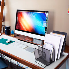 Подставка для сортировки писем и бумаг 5-ти секционная BRAUBERG &laquo;Germanium&raquo;, металлическая, настольная, чер, 231968