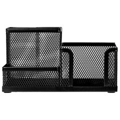 Подставка-органайзер BRAUBERG &laquo;Germanium&raquo;, металлическая, 3 секции, 102&times;186&times;95 мм, черная, 231986