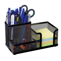 Подставка-органайзер BRAUBERG &laquo;Germanium&raquo;, металлическая, 3 секции, 102&times;186&times;95 мм, черная, 231986