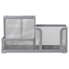 Подставка-органайзер BRAUBERG &laquo;Germanium&raquo;, металлическая, 3 секции, 102*186*95 мм, серебристая, 231987