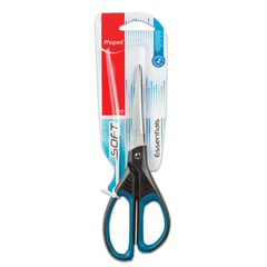 Ножницы MAPED (Франция) "Essentials Soft", 210 мм, прорезиненные ручки, черно-синие, европодвес, 468310