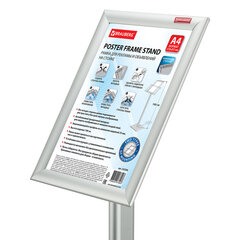 Рамка на стойке для рекламы (210&times;297 мм), А4, алюминиевая, прижимные стороны, BRAUBERG, 232208