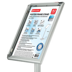 Рамка на стойке для рекламы БОЛЬШОГО ФОРМАТА (297&times;420 мм), А3, алюминиевая, прижимные стороны, BRAUBERG, 232209