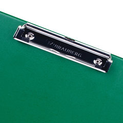 Доска-планшет BRAUBERG &laquo;NUMBER ONE&raquo; с прижимом А4 (228&times;318 мм), картон/<wbr/>ПВХ, ЗЕЛЕНАЯ, 232222