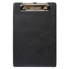 Доска-планшет МАЛЫЙ ФОРМАТ (158&times;230 мм), А5, BRAUBERG &laquo;NUMBER ONE &raquo;с прижимом, картон/<wbr/>ПВХ, ЧЕРНАЯ, 232224