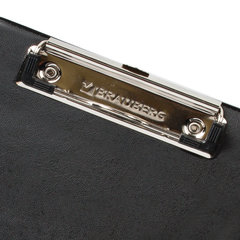 Доска-планшет МАЛЫЙ ФОРМАТ (158&times;230 мм), А5, BRAUBERG &laquo;NUMBER ONE &raquo;с прижимом, картон/<wbr/>ПВХ, ЧЕРНАЯ, 232224