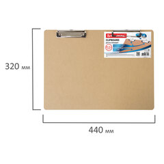 Доска-планшет БОЛЬШОГО ФОРМАТА (440&times;320 мм), А3, BRAUBERG &laquo;Eco&raquo; с двумя прижимами, МДФ, 3 мм, 232227