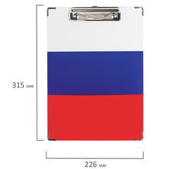 Доска-планшет BRAUBERG &laquo;Flag&raquo; с прижимом А4 (226&times;315 мм), российский флаг, картон/<wbr/>ламинированная бумага, 232235
