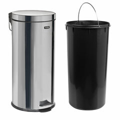Ведро мусорное с педалью 30 литров &laquo;Classic&raquo;, ЗЕРКАЛЬНОЕ, нержавеющая сталь, со съемным внутренним ведром, LAIMA, 232263