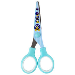 Ножницы 130 мм с цветной печатью &laquo;Пингвины&raquo;, голубые, закругленные, BRAUBERG KIDS, 232271