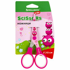 Ножницы 130 мм с цветной печатью &laquo;Поросята&raquo;, розовые, закругленные, BRAUBERG KIDS, 232272