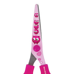 Ножницы 130 мм с цветной печатью &laquo;Поросята&raquo;, розовые, закругленные, BRAUBERG KIDS, 232272