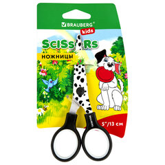 Ножницы 130 мм с цветной печатью &laquo;Далматин&raquo;, чёрно-белые, закругленные, BRAUBERG KIDS, 232276