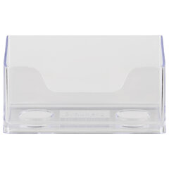 Подставка для визиток настольная BRAUBERG &laquo;CONTRACT&raquo;, на 50 визиток, 100&times;40&times;65 мм, прозрачная, 232287