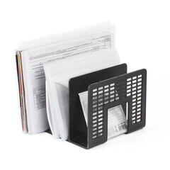 Лоток-сортер для бумаг BRAUBERG &laquo;Radikal&raquo;, 3 отделения, 207&times;212&times;165 мм, сетчатый, черный, 235364