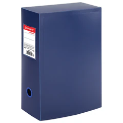 Короб архивный (330х245 мм), 100 мм, пластик, разборный, до 900 листов, синий, 0,9 мм, BRAUBERG "Energy", 235375