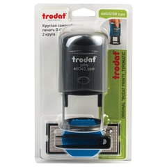 Печать самонаборная 2 круга, оттиск D=45 синий, TRODAT 46045/<wbr/>4645 R2, крышка, КАССА В КОМПЛЕКТЕ