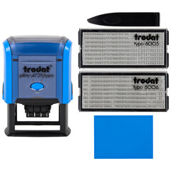 Датер самонаборный, 4 строки+дата, оттиск 50&times;30 мм, синий, TRODAT 4729 BANK, кассы в комплекте