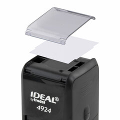 Оснастка для печатей, оттиск D=40 мм и штампов 40&times;40 мм, синий, TRODAT IDEAL 4924, корпус черный, крышка, подушка