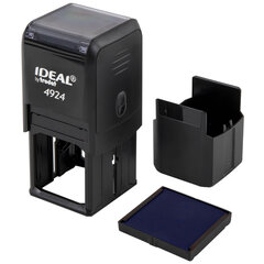 Оснастка для печатей, оттиск D=40 мм и штампов 40&times;40 мм, синий, TRODAT IDEAL 4924, корпус черный, крышка, подушка
