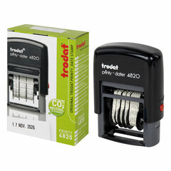 Датер-мини месяц цифрами, оттиск 22&times;4 мм, синий, TRODAT 4820 BANK, корпус черный