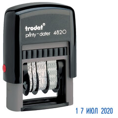 Датер-мини месяц буквами, оттиск 22&times;4 мм, синий, TRODAT 4820, корпус черный