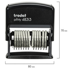 Нумератор 13-разрядный, оттиск 42&times;3,8 мм, синий, TRODAT 48313, корпус черный