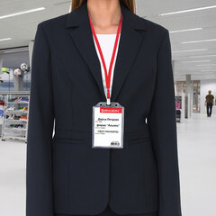 Бейдж вертикальный жесткокаркасный (105&times;75 мм), без держателя, ПРОЗРАЧНЫЙ, BRAUBERG, 235754