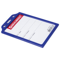 Бейдж вертикальный жесткокаркасный (105&times;75 мм), без держателя, СИНИЙ, BRAUBERG, 235755