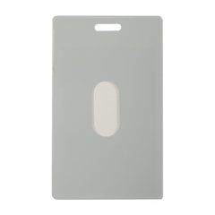 Бейдж вертикальный (85&times;55 мм), без держателя, СЕРЫЙ, твердый пластик, BRAUBERG, 235760