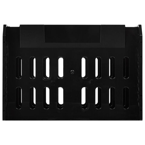 Лотки горизонтальные для бумаг, НАБОР 3 шт. (335х232х280 мм), на металлических стержнях 60 мм, черные, "Сити", ЛТГ-30695