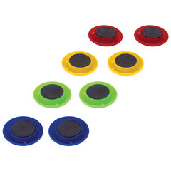 Магниты МАЛОГО ДИАМЕТРА, 20 мм, КОМПЛЕКТ 8 штук, цвет АССОРТИ, в блистере, STAFF &laquo;Basic&raquo;, 236403