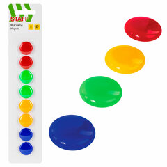 Магниты МАЛОГО ДИАМЕТРА, 20 мм, КОМПЛЕКТ 8 штук, цвет АССОРТИ, в блистере, STAFF &laquo;Basic&raquo;, 236403