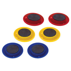 Магниты МАЛОГО ДИАМЕТРА, 20 мм, КОМПЛЕКТ 6 штук, цвет АССОРТИ, в блистере, STAFF &laquo;Basic&raquo;, 236404