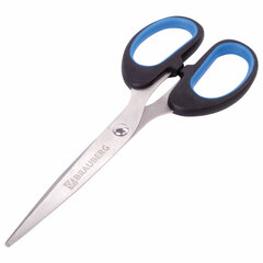 Ножницы BRAUBERG &laquo;Classic+&raquo;, 160 мм, черно-синие, классической формы, резиновые вставки, 236447