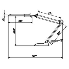 Настольная лампа светильник Дельта + на подставке, ЛЮМИНЕСЦЕНТНАЯ, цоколь 2G7, 11 Вт, белый