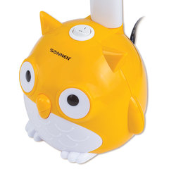 Настольная лампа / светильник SONNEN OU-603, на подставке, цоколь Е27, &laquo;Сова&raquo;, желтый, 236673