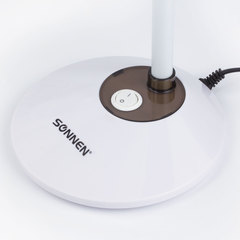 Настольная лампа / светильник SONNEN OU-607, на подставке, цоколь Е27, белый/<wbr/>коричневый, 236680