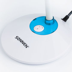 Настольная лампа / светильник SONNEN OU-607, на подставке, цоколь Е27, белый/<wbr/>синий, 236681