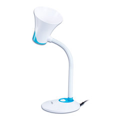 Настольная лампа / светильник SONNEN OU-607, на подставке, цоколь Е27, белый/<wbr/>синий, 236681