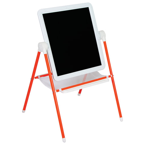 Доска-мольберт двусторонняя для мела и магнитно-маркерная (52х46 см), оранжевая/белая, ДЭМИ МДУ.08